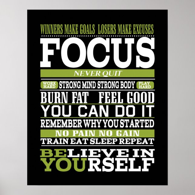 Gym poster, Motivational Exercise personal trainer Poster (Front)