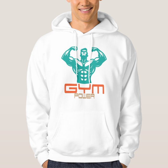 Gym Power Motivation Fitness Strength Workout Hoodie (Front)