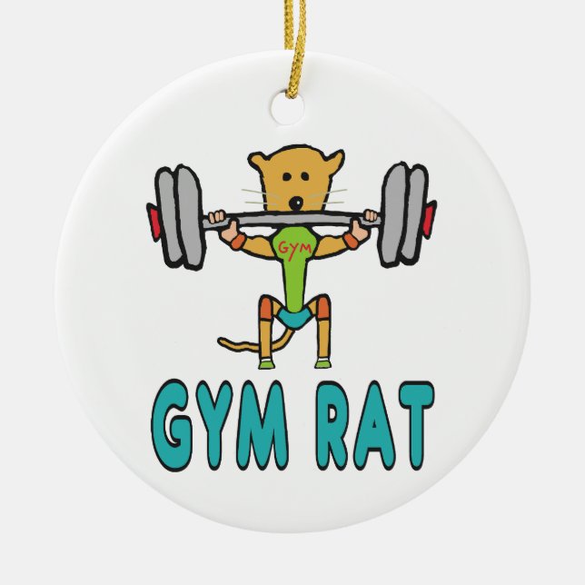 Gym Rat Ceramic Ornament (Front)
