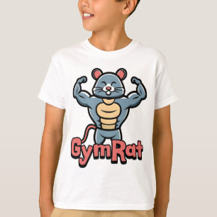 Gym Rat! Cute Muscular Rat Cartoon T-Shirt