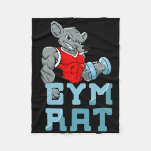 Gym Rat Fitness Bodybuilding Exercise Muscles Spor Fleece Blanket