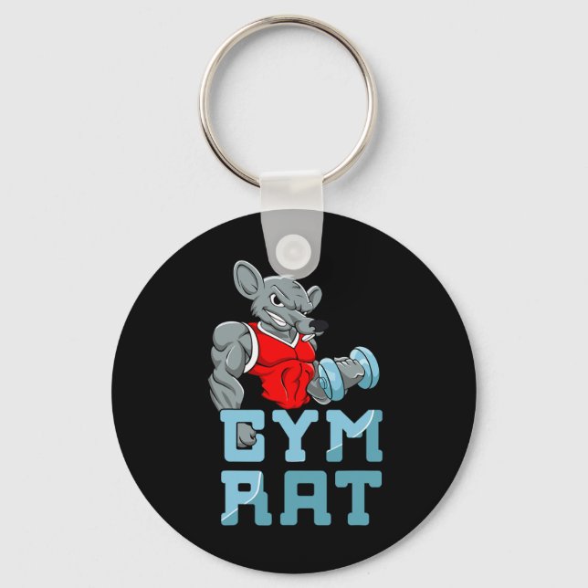 Gym Rat Fitness Bodybuilding Exercise Muscles Spor Key Ring (Front)