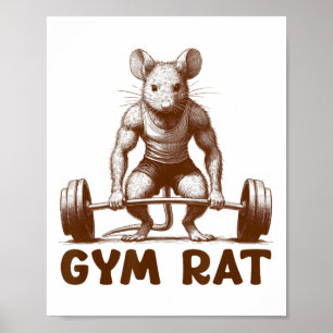 Gym Rat Fitness Bodybuilding Funny Workout Gym Wei Poster