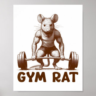 Gym Rat Fitness Bodybuilding Funny Workout Gym Wei Poster