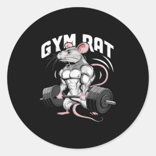 Gym Rat Funny Bodybuilding Fitness Workout Gym Wei Classic Round Sticker