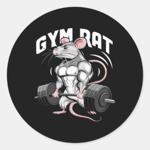 Gym Rat Funny Bodybuilding Fitness Workout Gym Wei Classic Round Sticker