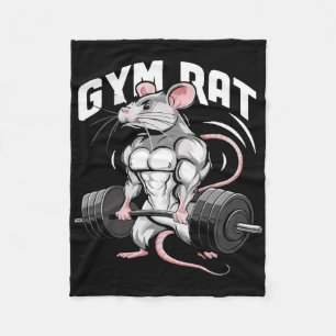 Gym Rat Funny Bodybuilding Fitness Workout Gym Wei Fleece Blanket
