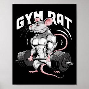 Gym Rat Funny Bodybuilding Fitness Workout Gym Wei Poster