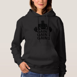 Gym Rat Gains Bodybuilding Lifting Hoodie
