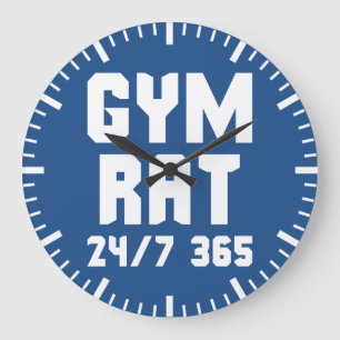 Gym Rat - Motivational Fitness Gym Large Clock
