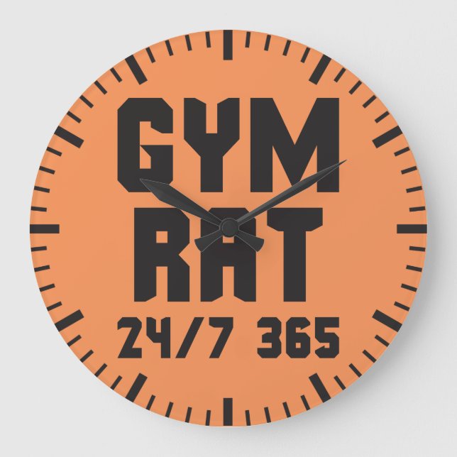 Gym Rat - Motivational Fitness Gym Large Clock (Front)