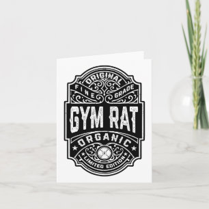 Gym Rat Vintage Whiskey Label Bodybuilding Gym Wor Card