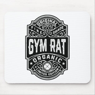 Gym Rat Vintage Whiskey Label Bodybuilding Gym Wor Mouse Pad