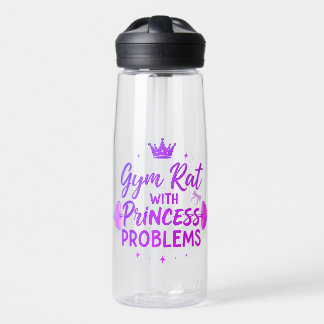 Gym Rat with Princess Problems Fitness Water Bottle