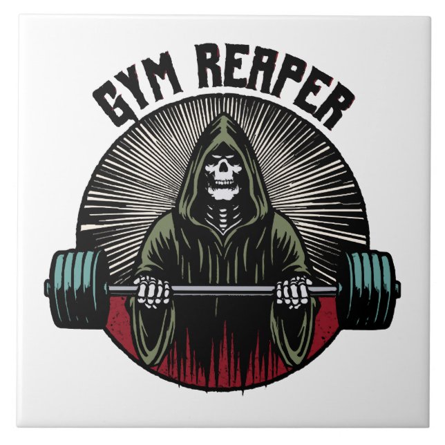 Gym Reaper Workout Ceramic Tile (Front)