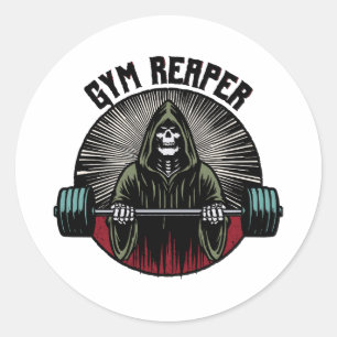 Gym Reaper Workout Classic Round Sticker