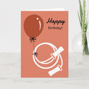 Gym Skipping Rope & Balloon Happy Birthday Card
