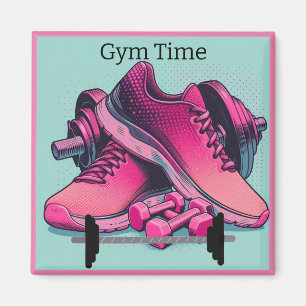 Gym Sneakers with Barbell Gym Time Magnet