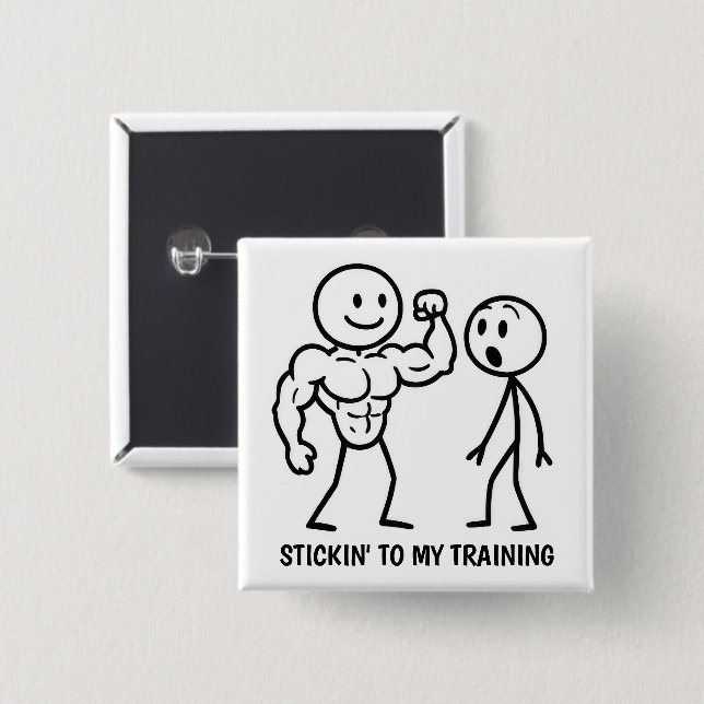 Gym Stick Figure 15 Cm Square Badge (Front & Back)