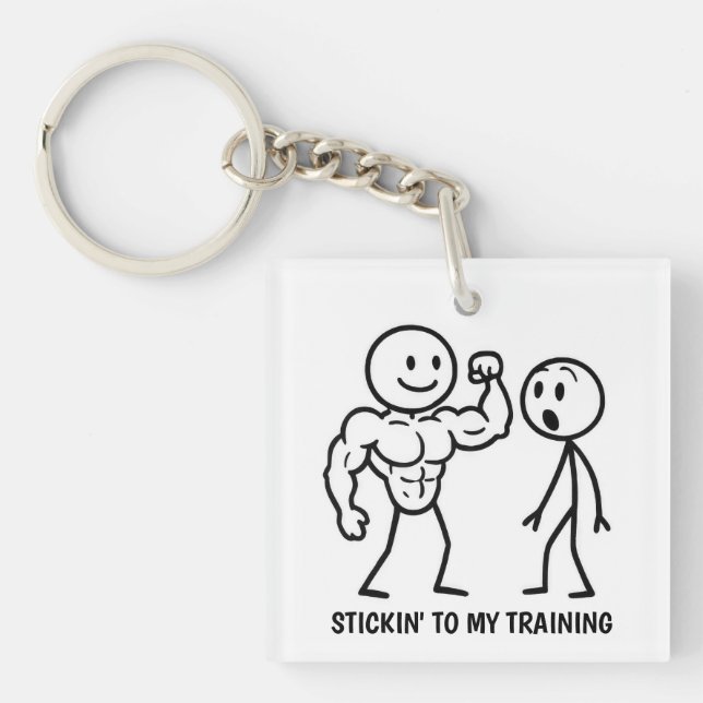 Gym Stick Figure Key Ring (Front)
