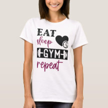 Gym t-shirt women, eat sleep gym repeat