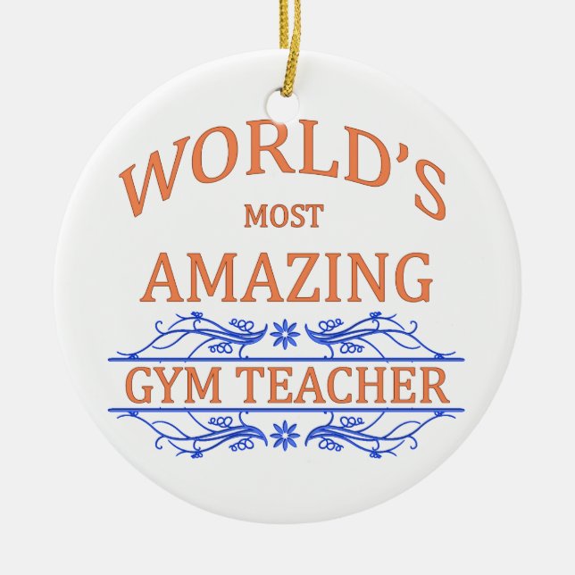 Gym Teacher Ceramic Ornament (Front)