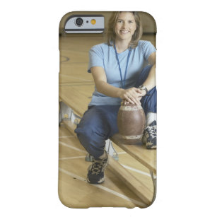 Gym teacher sitting on bench in gym barely there iPhone 6 case