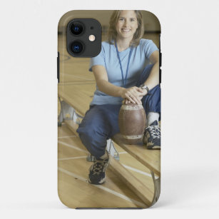 Gym teacher sitting on bench in gym Case-Mate iPhone case