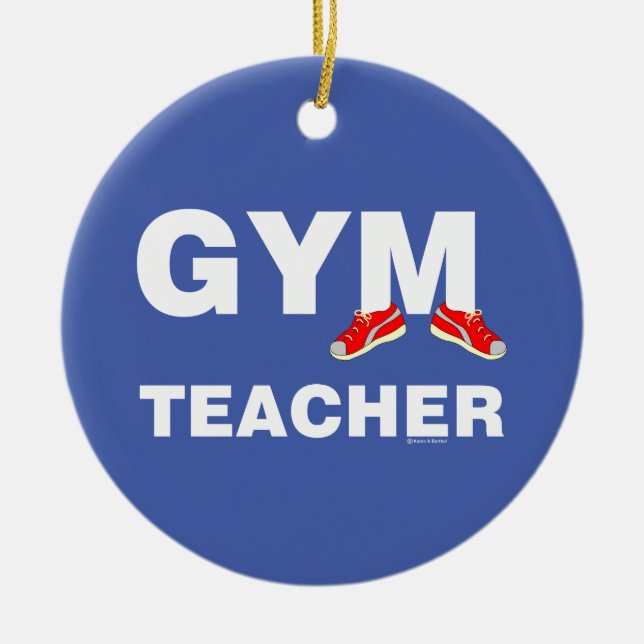 Gym Teacher Sneakers Ceramic Ornament (Front)