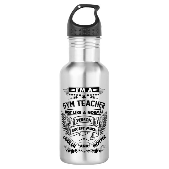 Gym Teacher Water Bottles Funny Gifts for Men Wome (Front)