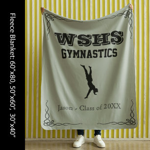 Gym Team Fleece Med Blanket Black Text for Guys