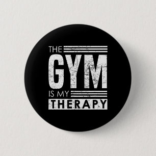 Gym Therapy - Self Belief Bodybuilding Phrase 6 Cm Round Badge