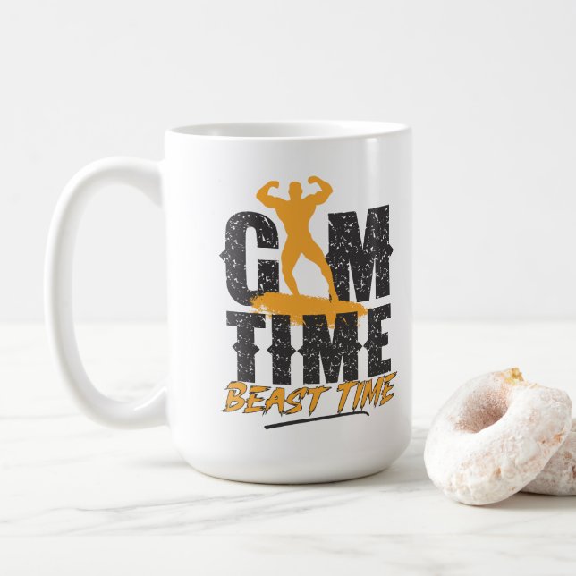 Gym Time Beast Time Coffee Mug (With Donut)