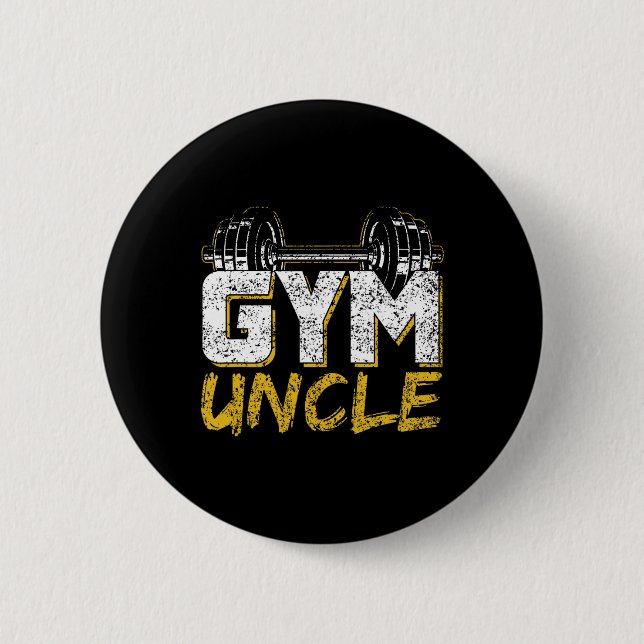 Gym Uncle Black Workout  6 Cm Round Badge (Front)