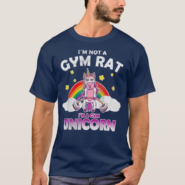 Gym Unicorn  Cute  Funny Weightlifting Gift T-Shirt (Front)