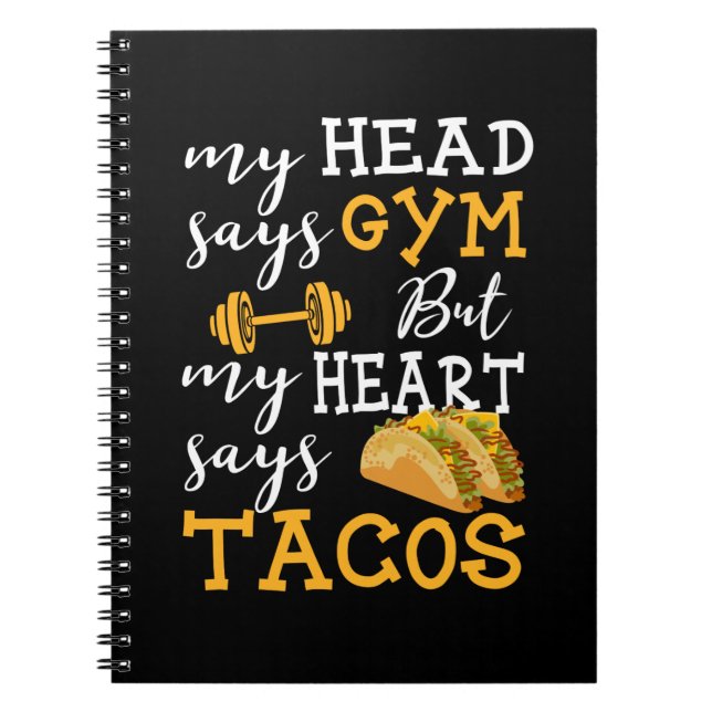 Gym vs Tacos - Funny Novelty Workout Notebook (Front)