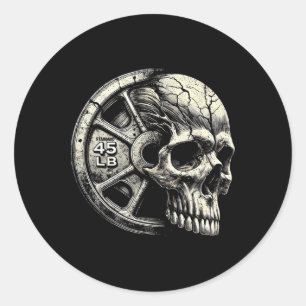 Gym Weightlifting 45lbs Plate Cool Working Out Bod Classic Round Sticker