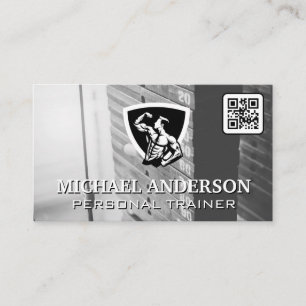 Gym Weights Athletic Man Flexing Business Card