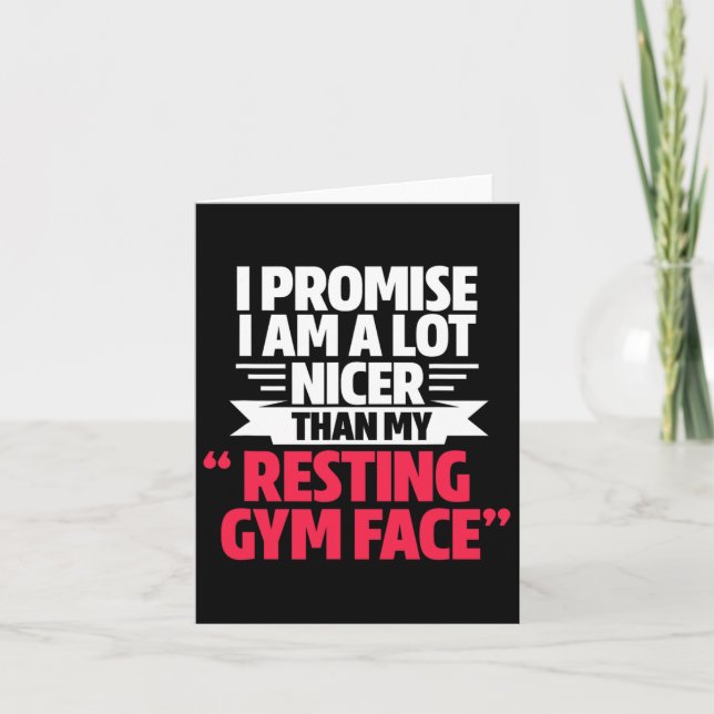Gym Workout Bodybuilding Funny My Resting Gym Face Card (Front)