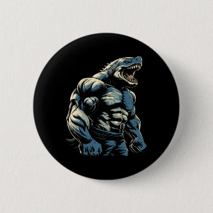 Gym Workout Bodybuilding Shark 6 Cm Round Badge