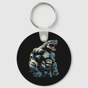 Gym Workout Bodybuilding Shark  Key Ring
