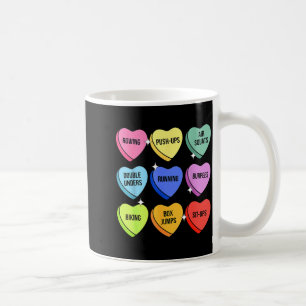 Gym workout candy heart valentine's fitness coffee mug