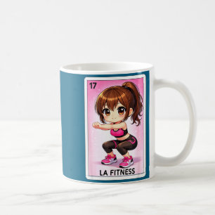 Gym workout chicana la fitness spanish mexican coffee mug