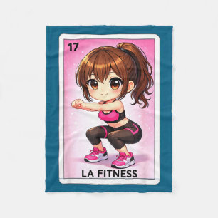 Gym workout chicana la fitness spanish mexican fleece blanket