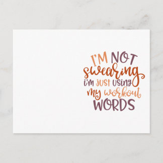 Gym Workout Design I'm Not Swearing Postcard