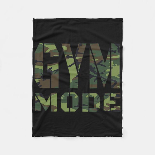 Gym Workout Fitness Bodybuilding Camouflage Weighl Fleece Blanket (Front)