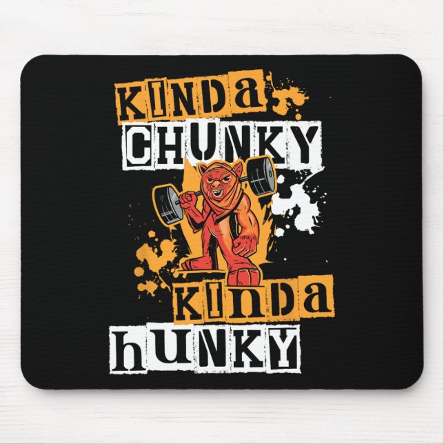 Gym Workout Fitness Funny Devil Uni Chunky-hunky W Mouse Pad (Front)