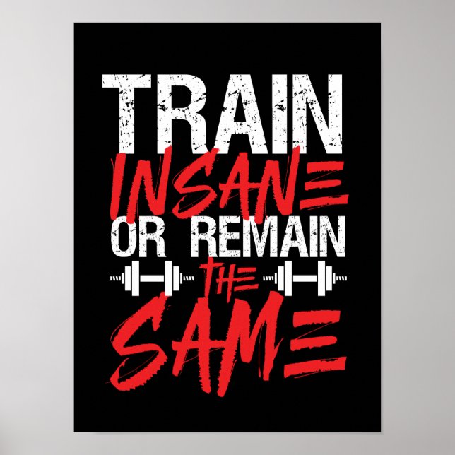 Gym Workout Fitness Train Insane Remain The Same Poster (Front)