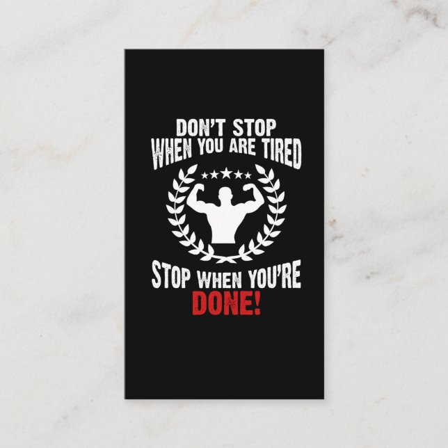 Gym Workout Motivation Fitness Lifting Athlete Business Card (Front)