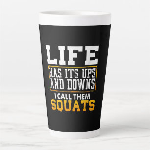 Gym Workout Weights Squat Men Women Latte Mug